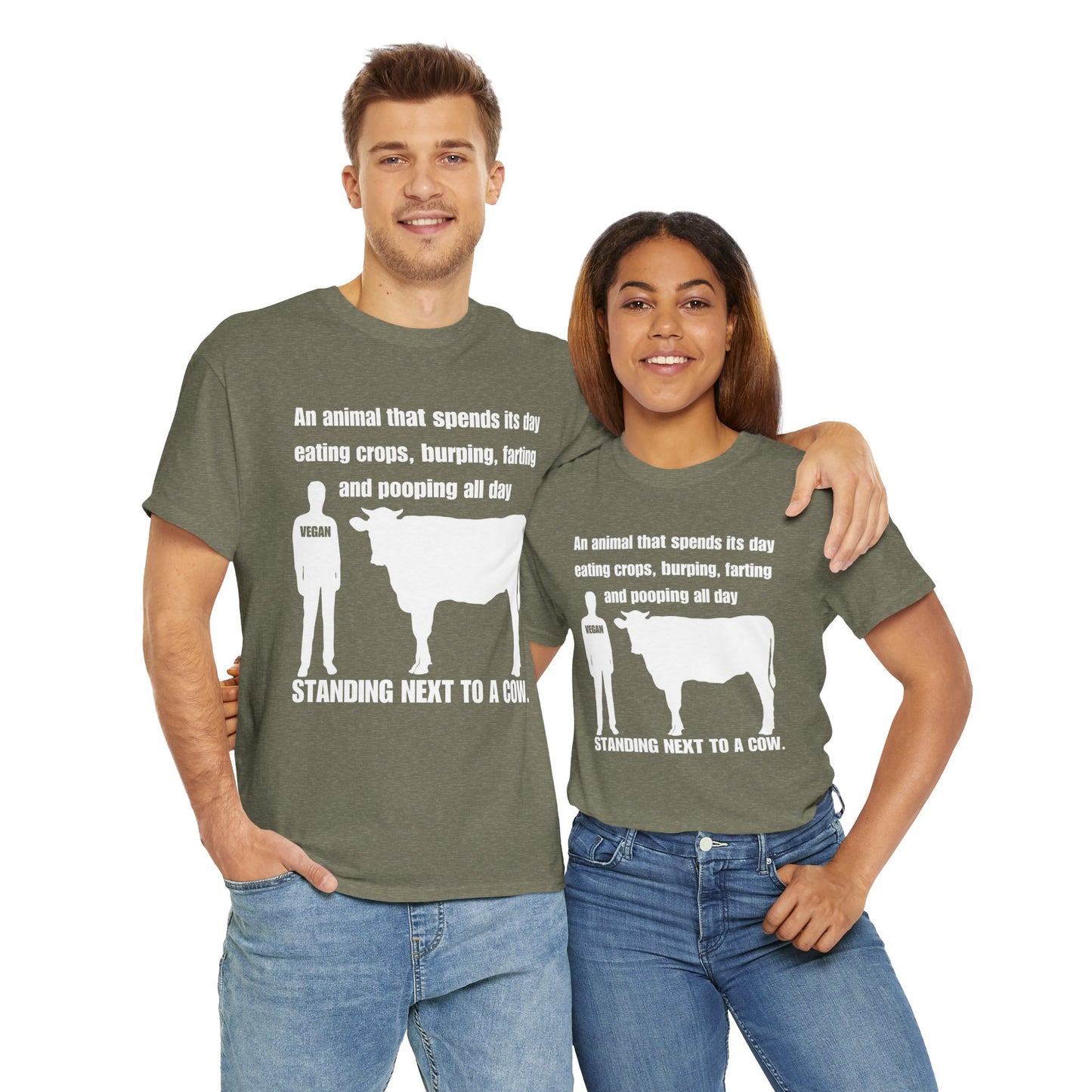 Anti-vegan Humor Tee, Vegans Eat Fart Burp Poop Quote Graphic T-Shirt, Plant-Based Clothing, Sustainable Apparel, Animal Lover Gift, Green