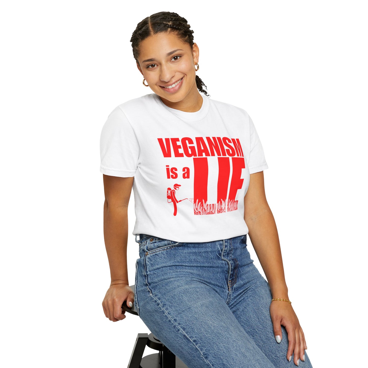 Veganism is a lie T-shirt, Funny Anti-Vegan Unisex Tee, Plant-Based Anti-Vegan Gift Idea!