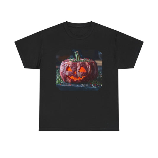 Meat-o-lantern Unisex Heavy Cotton Tee, Halloween T-shirt, Jack o Lantern Shirt, Fall Costume Top, Carnivore Graphic Tee